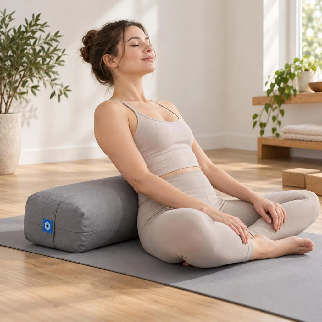 Yoga Bolster Pillow Cotton Rectangular Cushion for Relaxation Exercise Support for Neck Reclining Restorative Fitness Gear