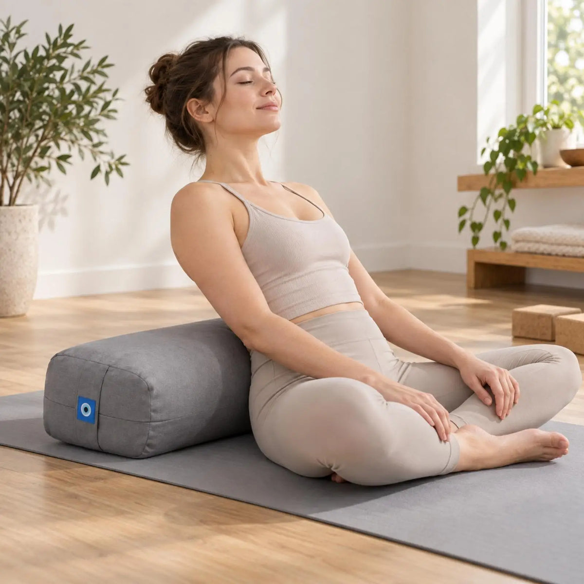 Yoga Bolster Pillow Cotton Rectangular Cushion for Relaxation Exercise Support for Neck Reclining Restorative Fitness Gear