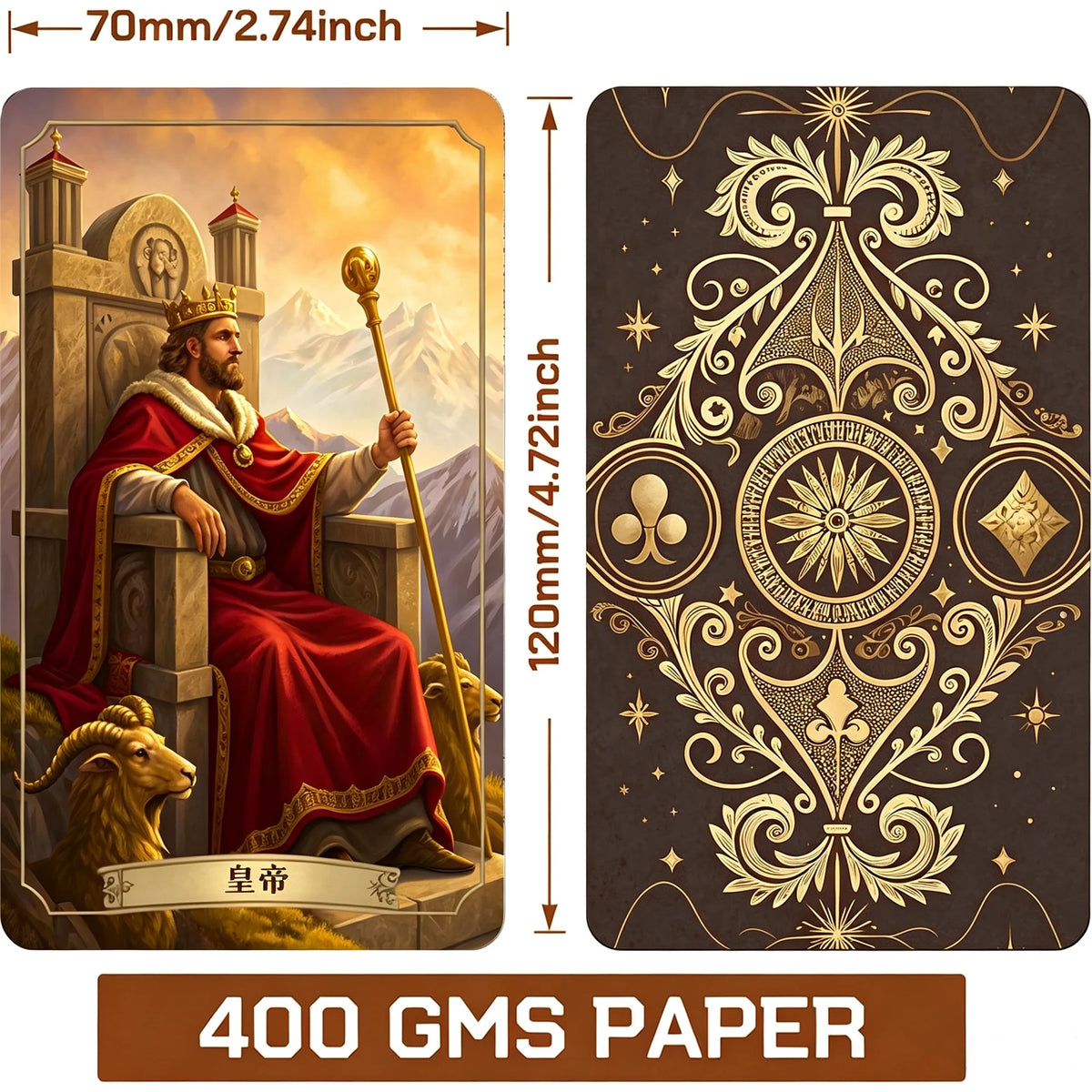 Renaissance Tarot Deck 78 Pcs High‑Quality Tarot Cards with Tarot Mat for History Art Enthusiasts Spiritual Journey Divination