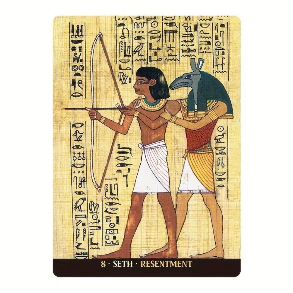 Egyptian Gods Oracle Cards - Ancient Egypt Divination Deck 12.6*8.9cm for Meditation, Guidance - Papyrus Art Style