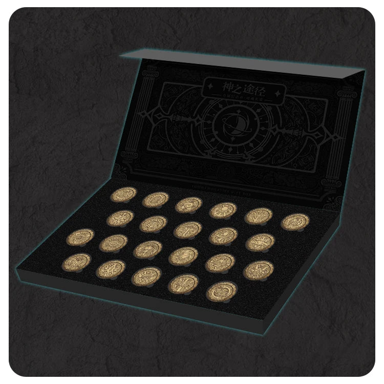 Genuine Lord Of The Mysteries Collection: 22 Pathways To Divinity Badge & Blasphemy Slate Bookmark Set Collectibles Gift