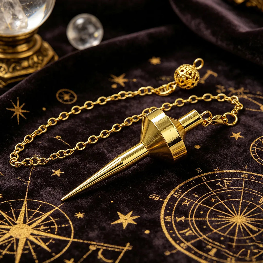 Retro Copper Metal Pendulum for Divination Dowsing Reiki Cone Pointed Pendulums Healing Wicca Spiritual Tool  Witch Pendulo X406