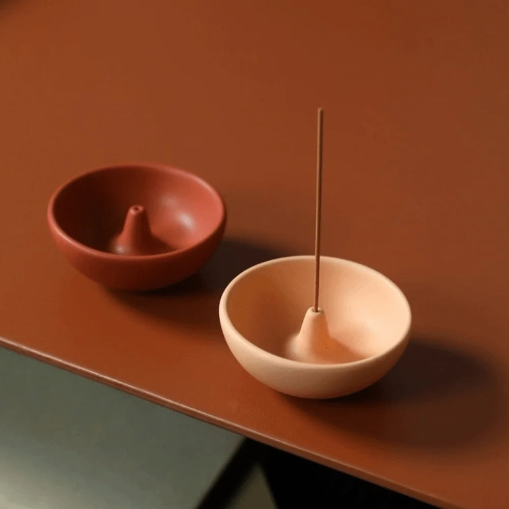 Spiritual Practice Retro Incense Holder Zen Style Sturdy Incense Stick Burner Ceramic Round Agarwood Tray Yoga