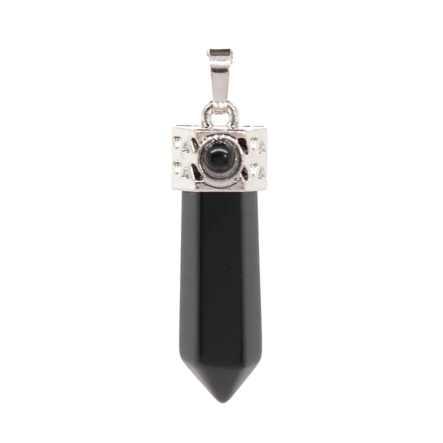 Natural Healing Amethyst Crystal Hexagonal Stone Pendants For Women Necklace DIY Rose Quartz Lapis Lazuli Agate Pendant Jewelry