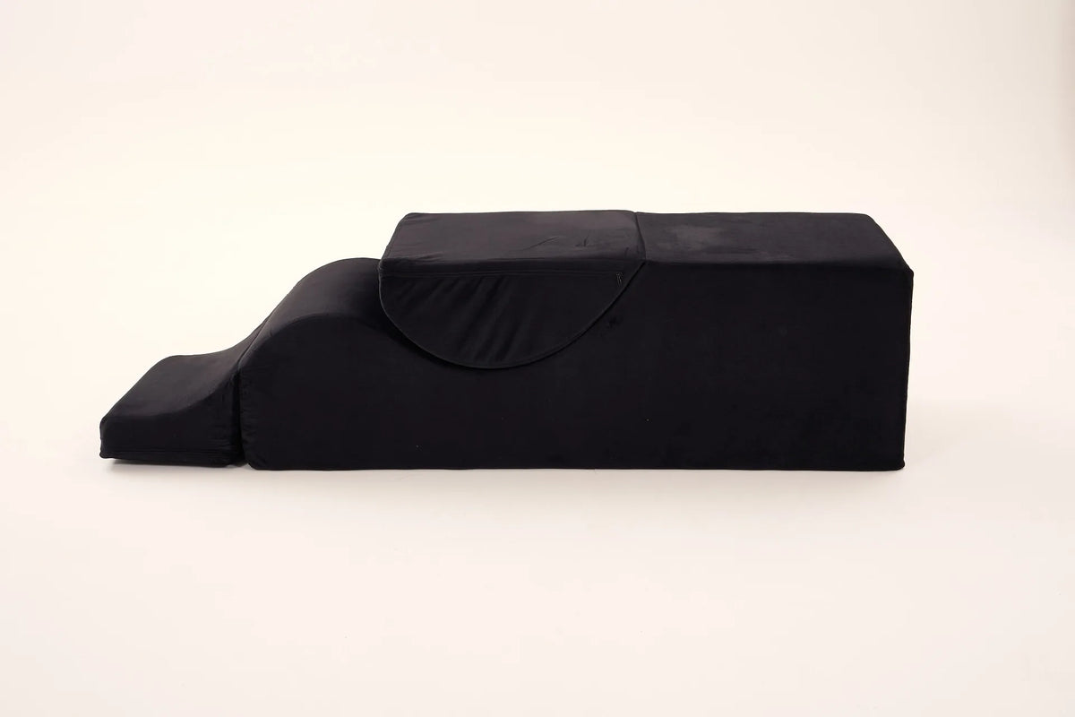 Ergonomic Convertible Yoga Chair for Adults with Foam Lounge, Waist Pillow and Washable Cover, Includes Side Pouch