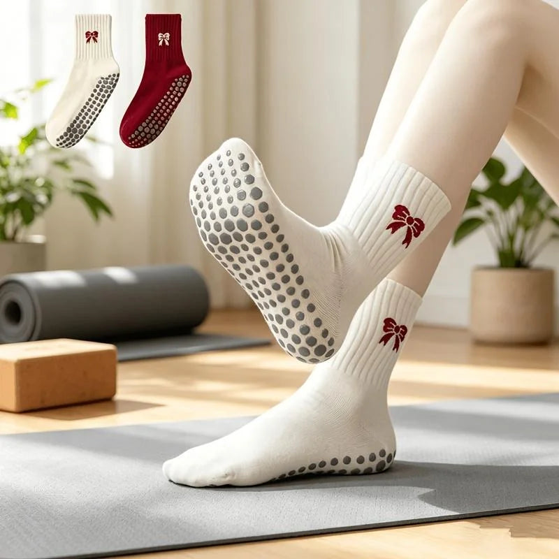 AttireTrove1 Pair Of Pilates Exercise Fitness Adult Dance Anti Slip Socks Leg Pressure Floor Yoga Socks