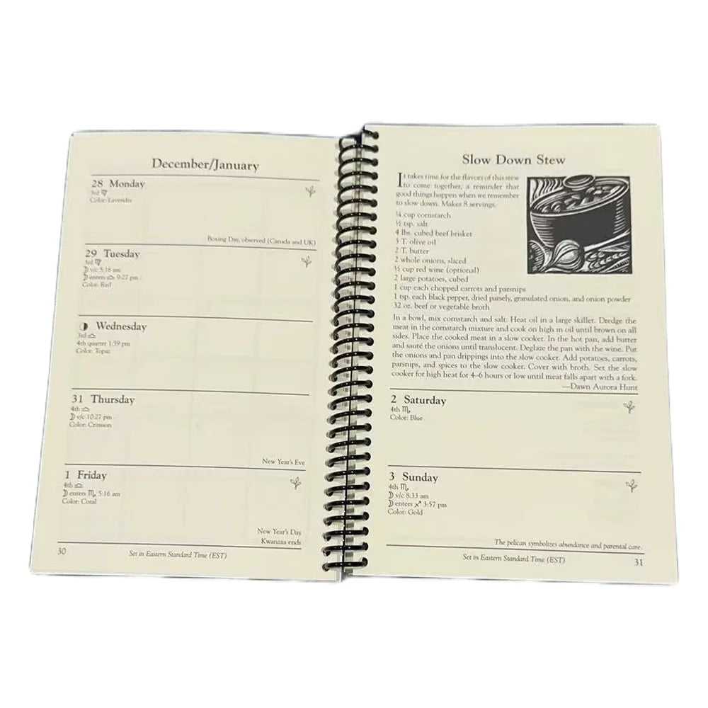 2027 Witches Datebook Almanacs Calendar Coated Paper Astrological Planner Calendar with Spells Rituals Moon Phases Magical Tips