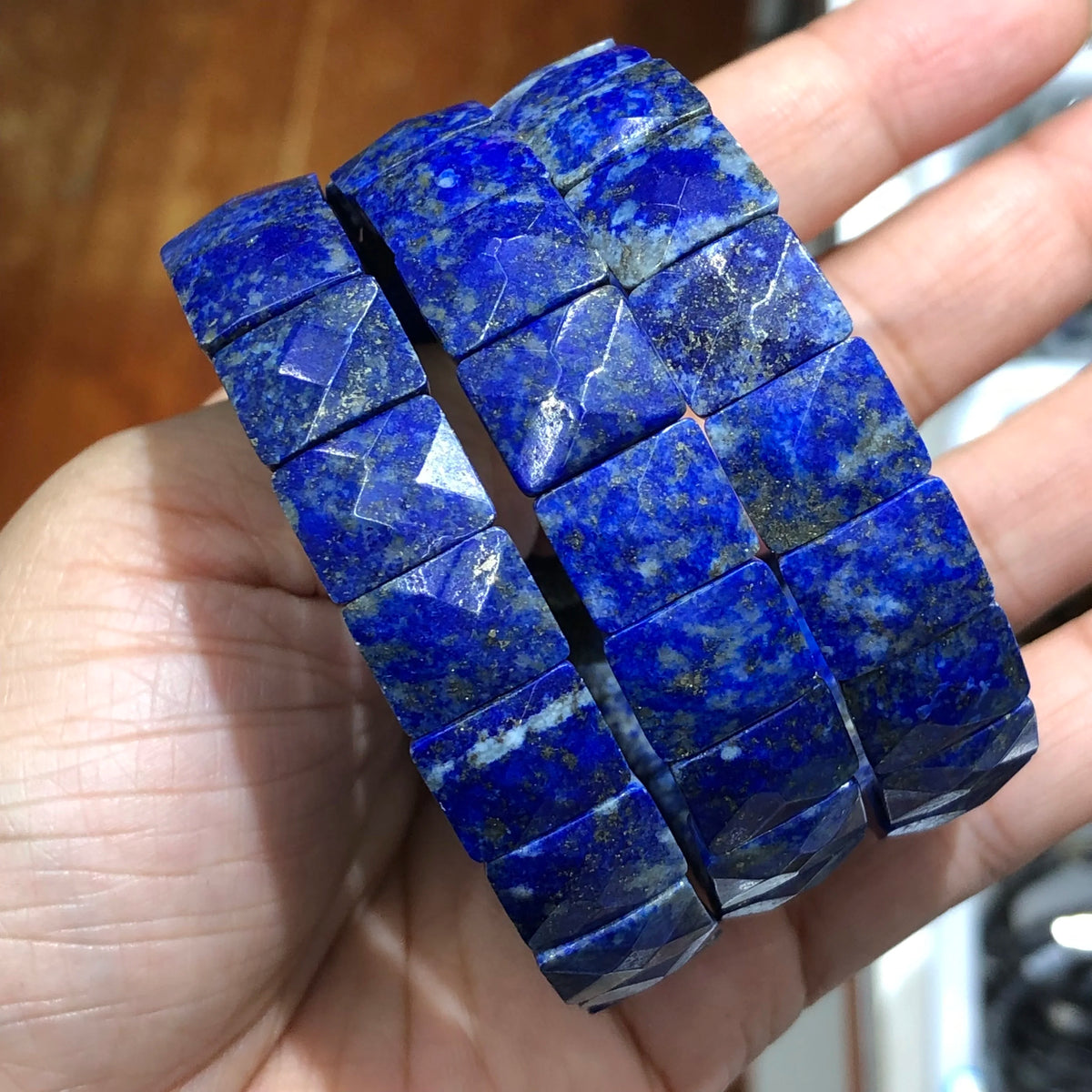 1 Pc Fengbaowu Natural Lapis Lazuli Bracelet Oval Square Beads Crystal Reiki Healing Stone Fashion Jewelry Gift For Women Men