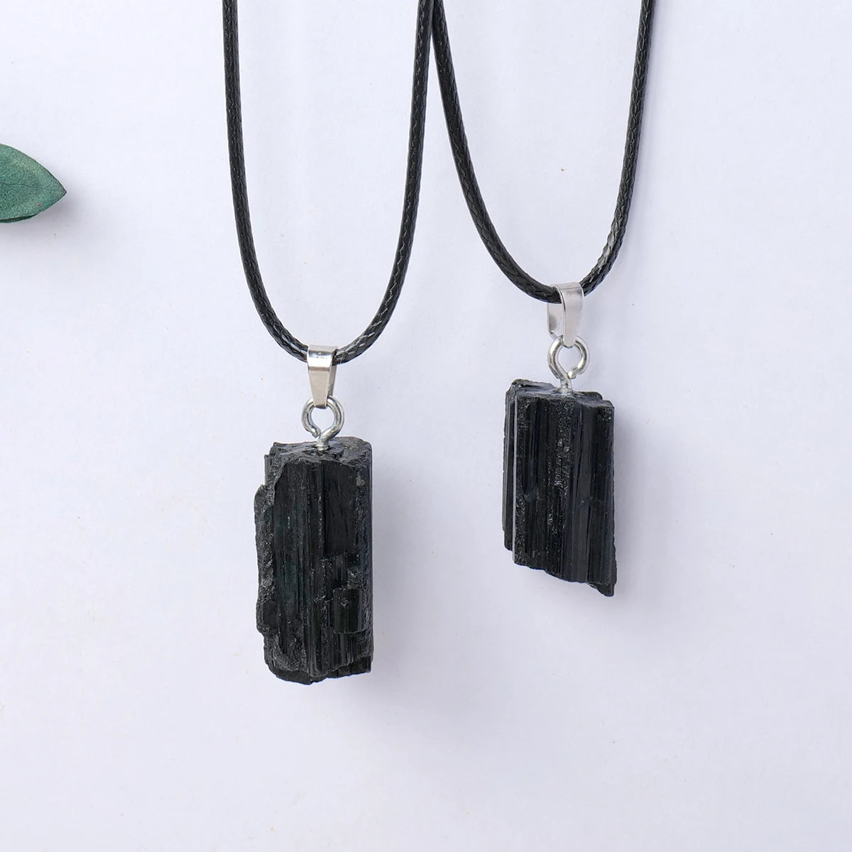 1PC Natural Crystal Black Tourmaline Raw Stone Unpolished Gem Pendant Necklace Quartz Jewelry For Man Gifts
