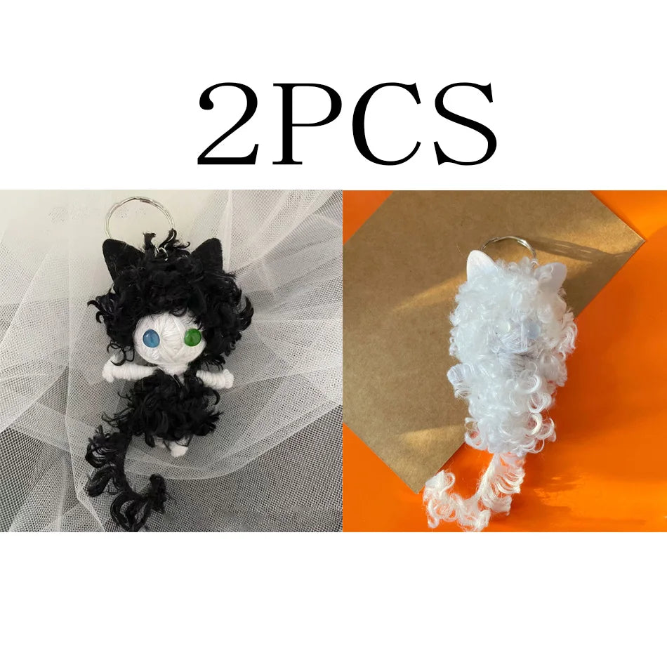 Voodoo doll pendant handmade wrapped thread doll bag charm keychain phone accessory creative trendy toy gift for friends