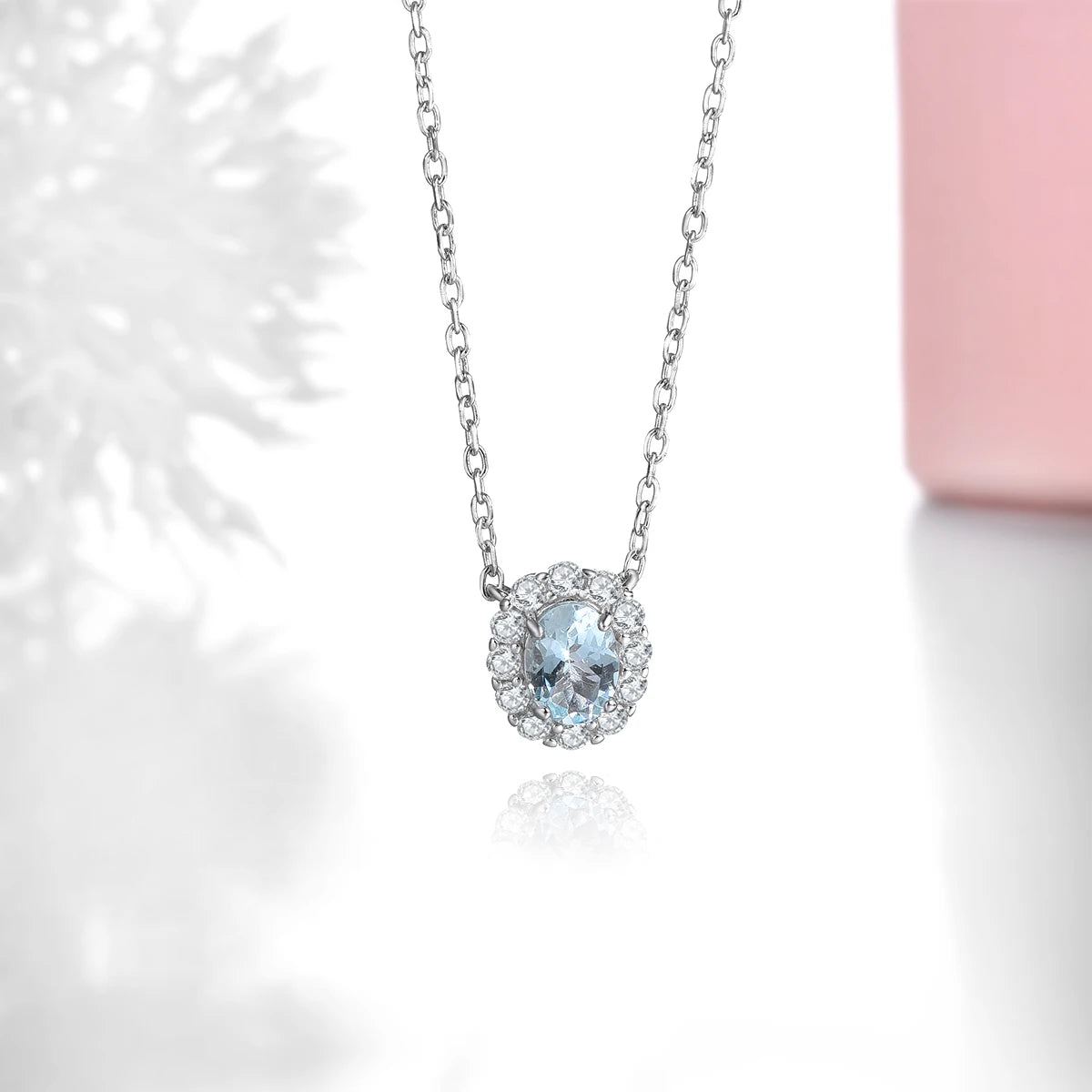 Natural Aquamarine Sterling Silver Pedant Oval Cutting Genuine Gemstone S925 Romantic Fine Jewelrys Daily Style Birthday Gifts