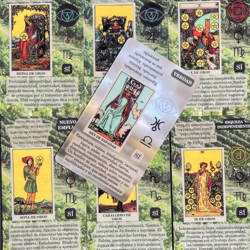 78pcs Leaning Tarot Cards Deck in Spanish Small Box Packaging Exquisite Portable Divination Cards for Beginners and Collectors