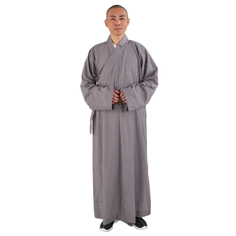 High Quality Monk Traditional Chinese Clothing Long Robes for Buddhism Buddhist Clothing for Adults Men Haiqing Meditation Gown