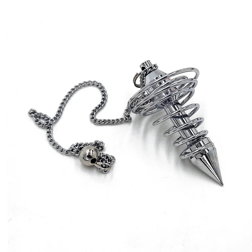 Wholesale, Metal Pendulum For Dowsing Divination Healing Spiritual Wicca Women Men Amulet Screw Shape Pendule Radiestesia Charm