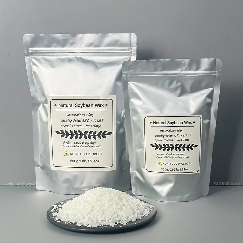 1kg/500/250/100g Pure Soy Wax for Handmade Candles Pre-Core Pigments Aromatherapy Material DIY Crafting Supplies