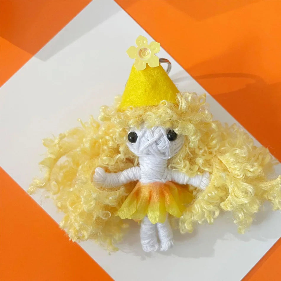 Voodoo doll pendant handmade wrapped thread doll bag charm keychain phone accessory creative trendy toy gift for friends