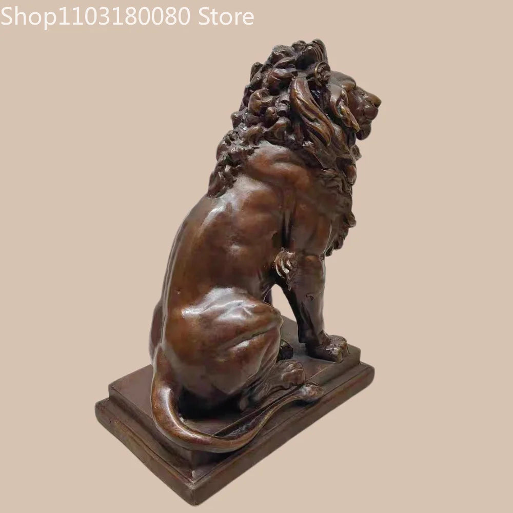 21cm Antique Finish Copper Lion of Judah statue Judaica Home Altar decor sculpture