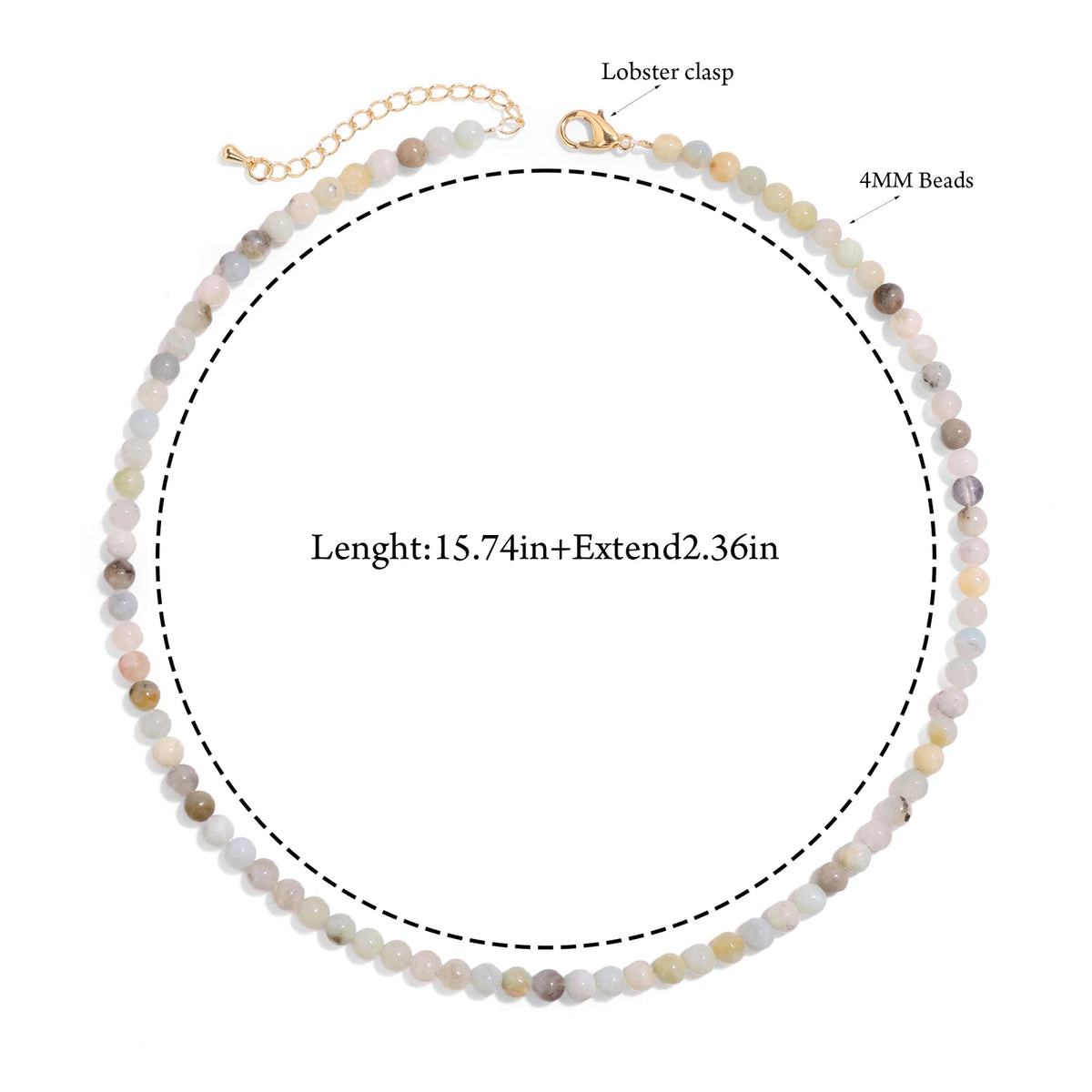 4mm Natural Amethysts Round Beads Necklace with Card for Women Female Healing Reiki Spiritual Energy Necklace Jewelry Gifts