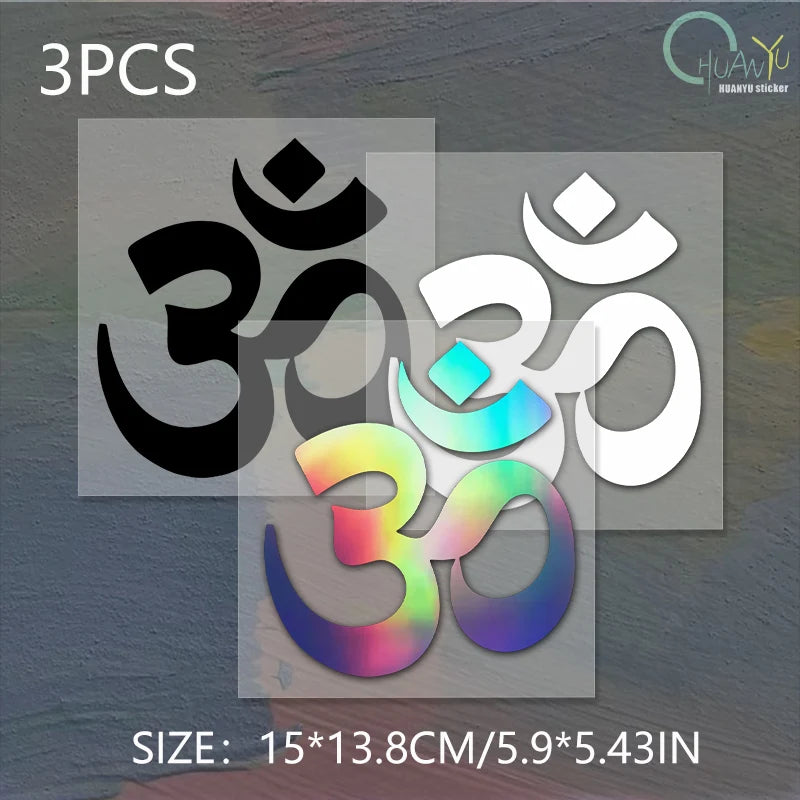 Removable Yoga Om Symbol Vinyl Sticker for Laptop, Car, Cup, andHome Decor -Meditation and Namaste Decals DlY Decoration