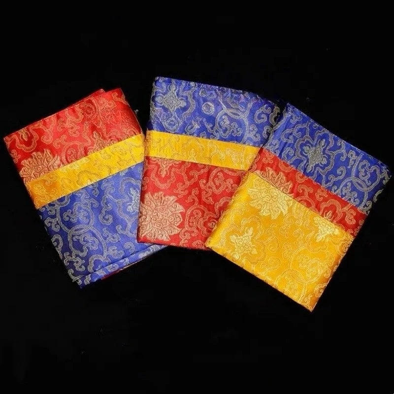 Tibetan-Style Tablecloth Decorative Scripture Mat Fabric Embroidered Rose Guru Offering Tablecloth Dharma Offering Altar Cloth