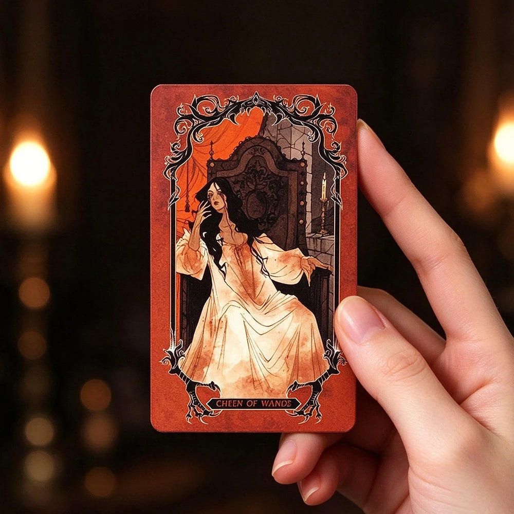 Horror Tarot Deck 78‑Cards Gothic Horror Art Tarot Cards Fortune Telling Divination Cards Game Halloween Party Game for Beginner