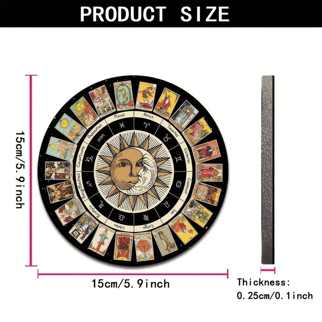 Crystal & Star Astrology Rubber Pendulum Board Mysterious Divination Altar Decor Suitable for Astrology Games & Pendulum Scrying