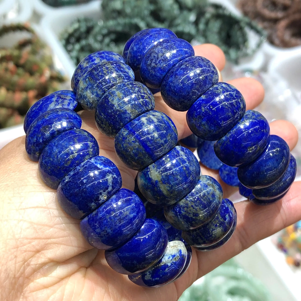 1 Pc Fengbaowu Natural Lapis Lazuli Bracelet Oval Square Beads Crystal Reiki Healing Stone Fashion Jewelry Gift For Women Men