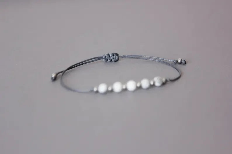 Women's white howlite crystal bracelet best friend gift natural stone gemstone
