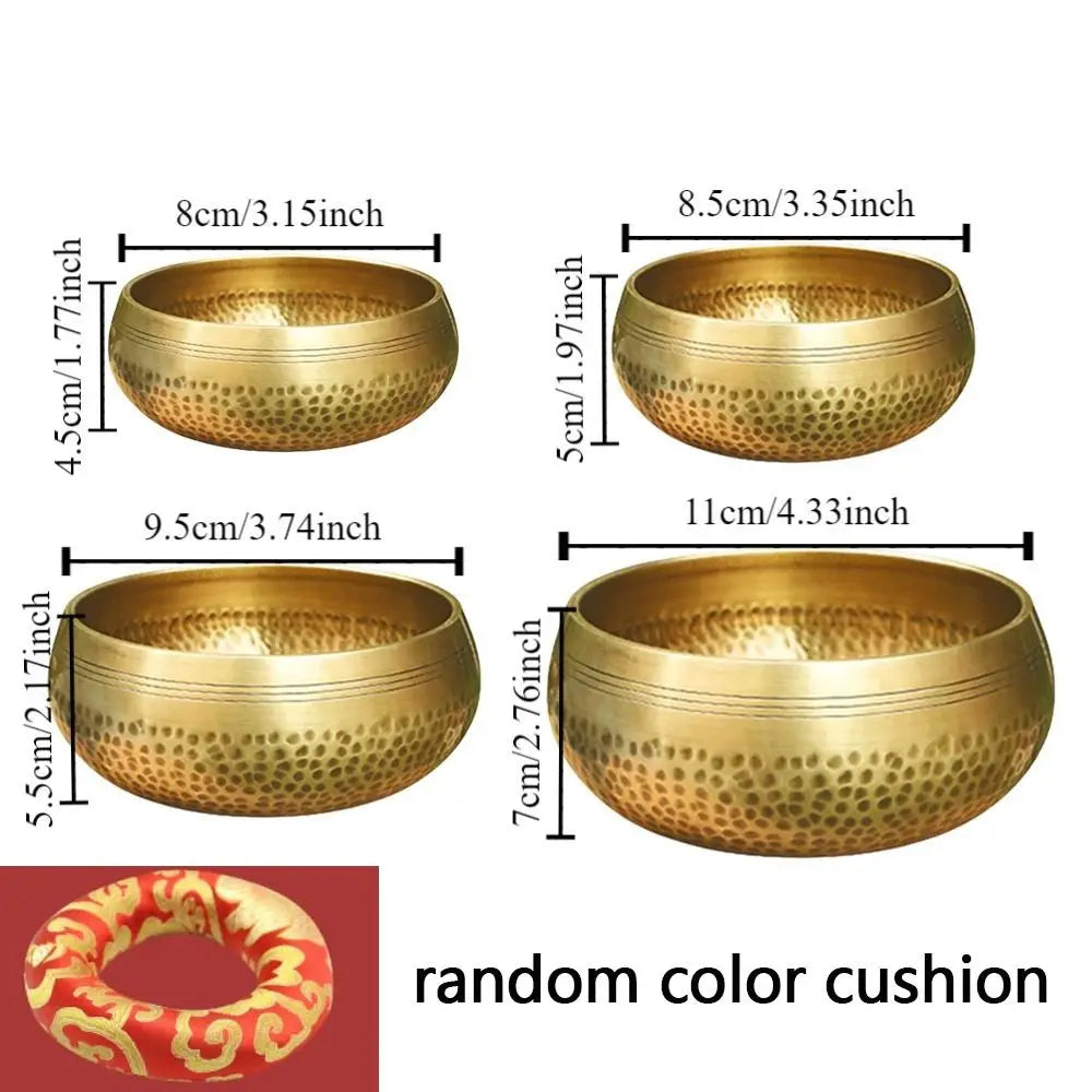 Nepal Tibetan Singing Bowl Set Buddha Soft Cushion Meditation Chanting Bowl Release Stress Multi-size Tibet Buddha Sound Bowl