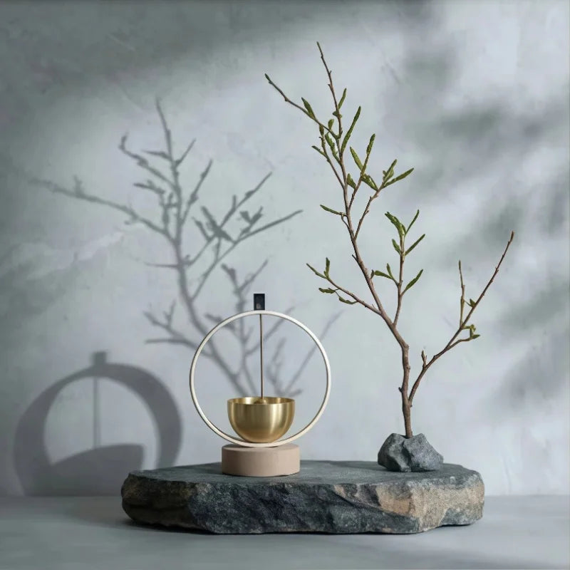 Handmade Copper Singing Bowl Sound Healing Device Meditation Mindfulness Relaxation Spiritual Calm Home Indoor Decor Ornament