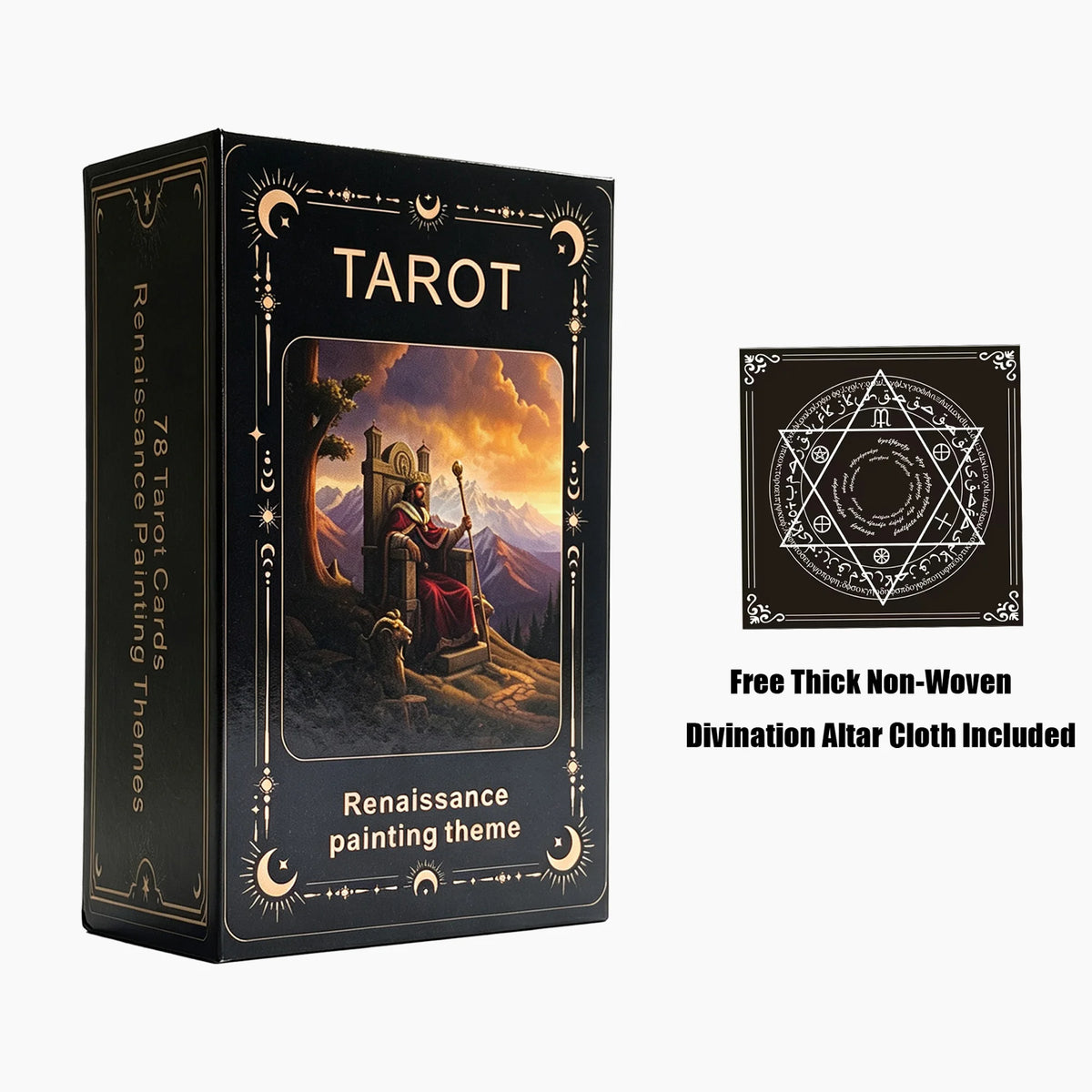 Renaissance Tarot Deck 78 Pcs High‑Quality Tarot Cards with Tarot Mat for History Art Enthusiasts Spiritual Journey Divination