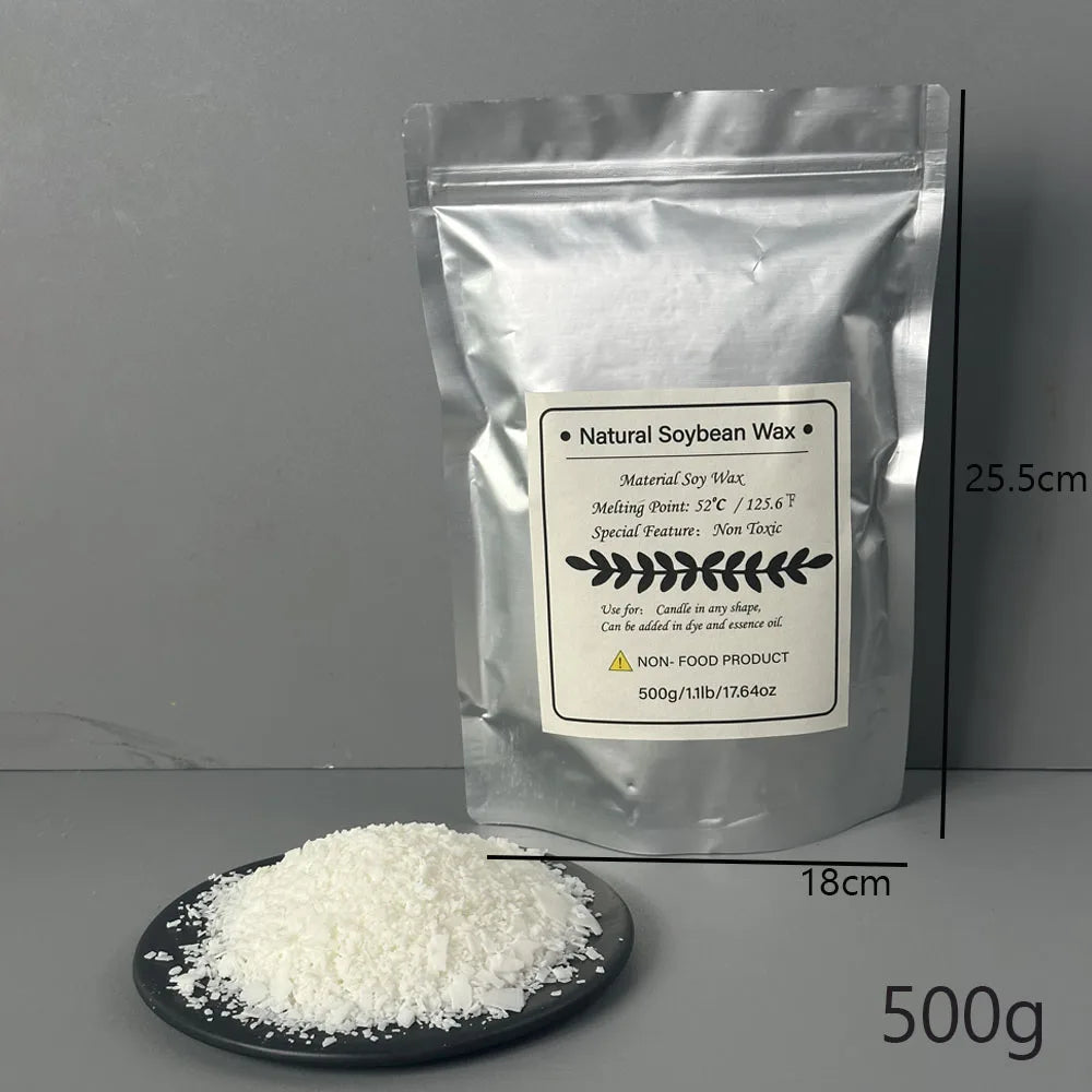 1kg/500/250/100g Pure Soy Wax for Handmade Candles Pre-Core Pigments Aromatherapy Material DIY Crafting Supplies