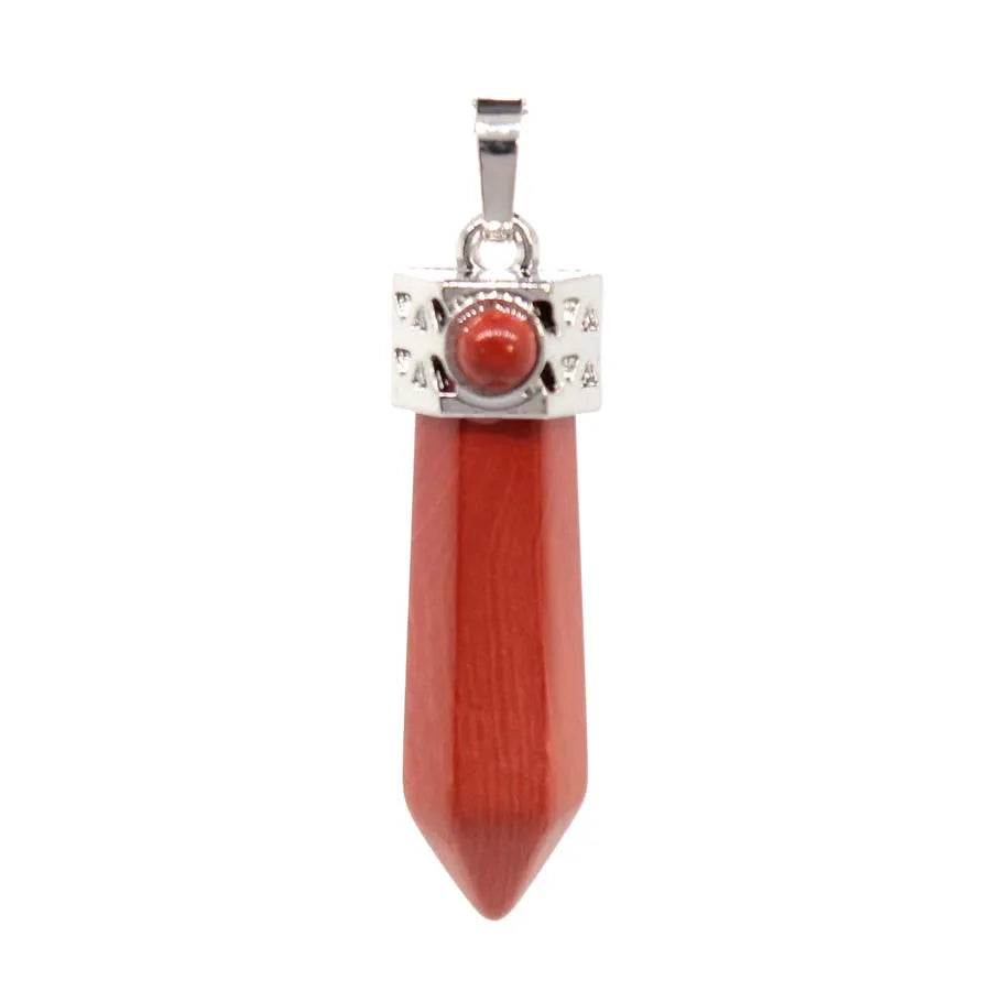 Natural Healing Amethyst Crystal Hexagonal Stone Pendants For Women Necklace DIY Rose Quartz Lapis Lazuli Agate Pendant Jewelry