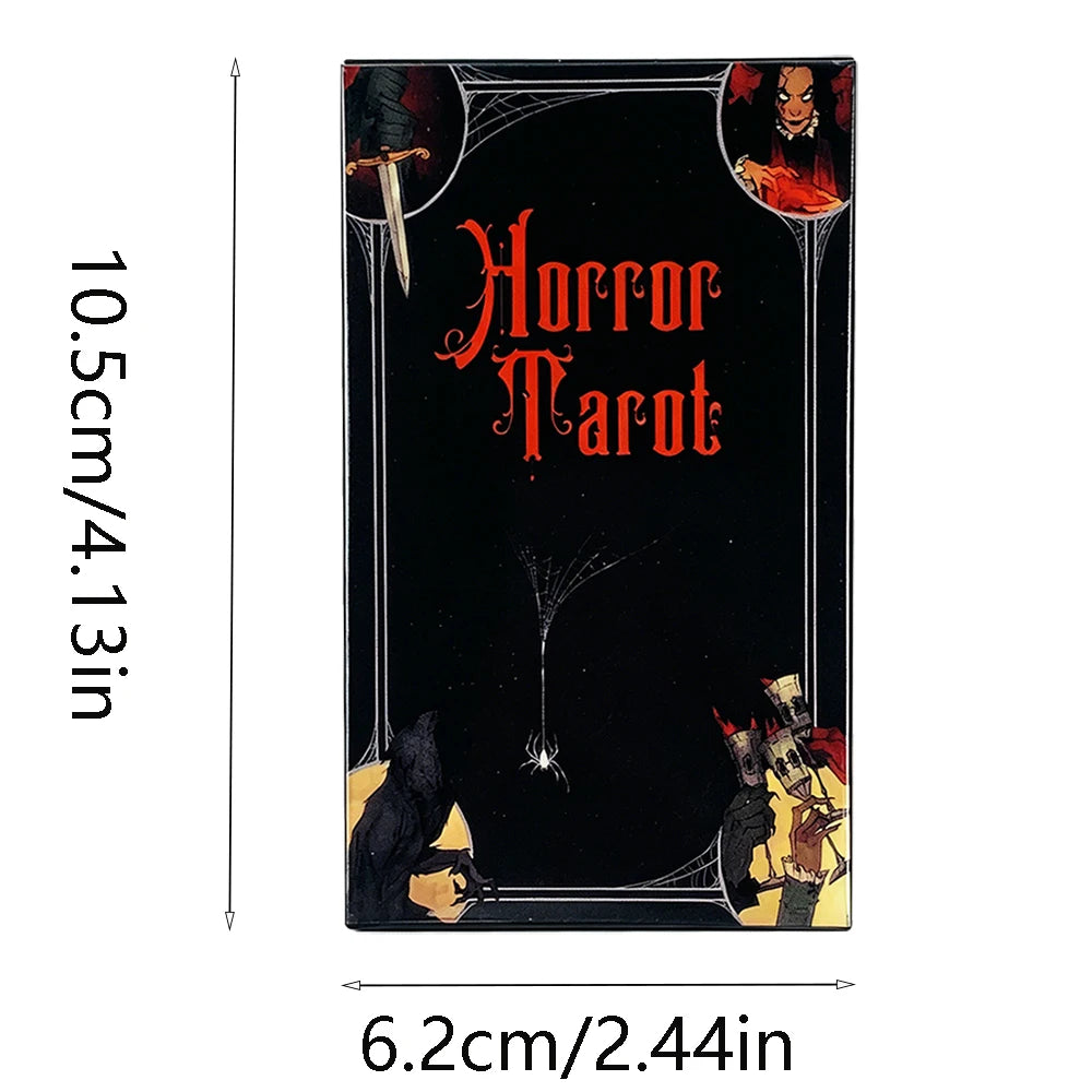 Horror Tarot Deck 78‑Cards Gothic Horror Art Tarot Cards Fortune Telling Divination Cards Game Halloween Party Game for Beginner