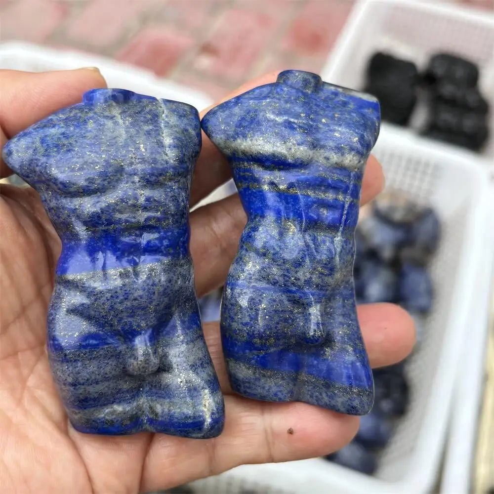 1PCS Natural Quartz & Lapis Lazuli Reiki Crystal Model Carving - Home Decor Healing Gift Collectible Body Healing Stone