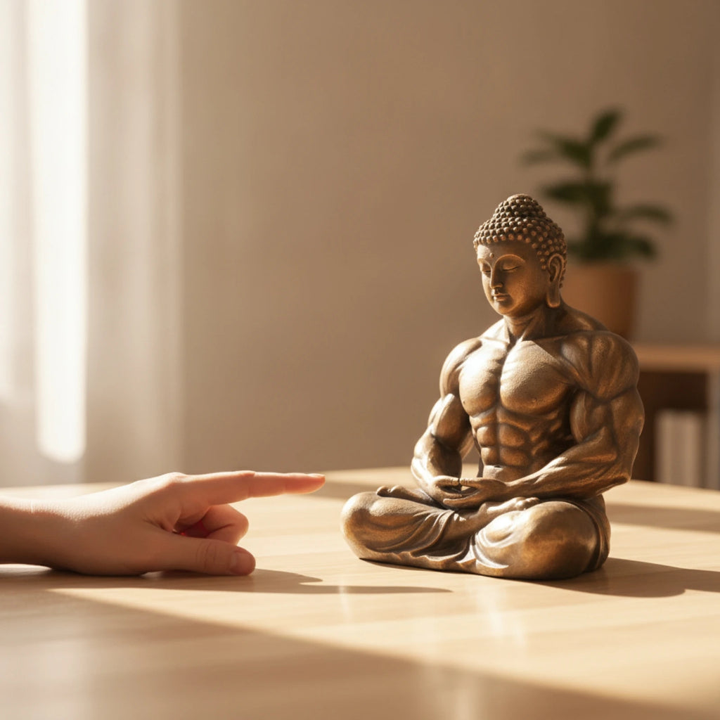 Seated Buddha Figurine Sculptural Meditating Buddha Figurine Sculpture Polyresin Decor Zen for Living Room, Office