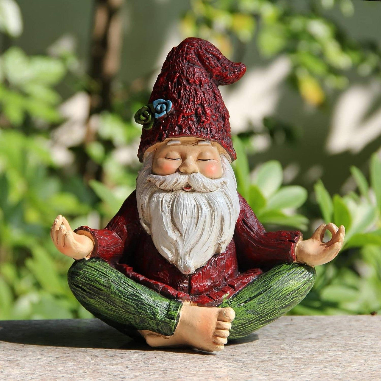 Zen Garden Meditating Yoga Gnome Statue