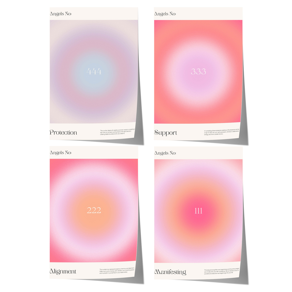 Angel Numbers Poster · Geschenkidee · Minimalistisches Spiritual Style Design · Urban Kunst · Moderne Wanddeko · Print ohne Rahmen