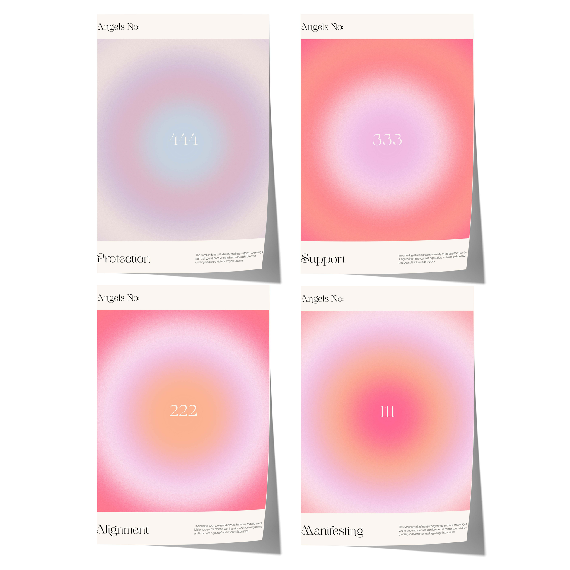 Angel Numbers Poster · Geschenkidee · Minimalistisches Spiritual Style Design · Urban Kunst · Moderne Wanddeko · Print ohne Rahmen