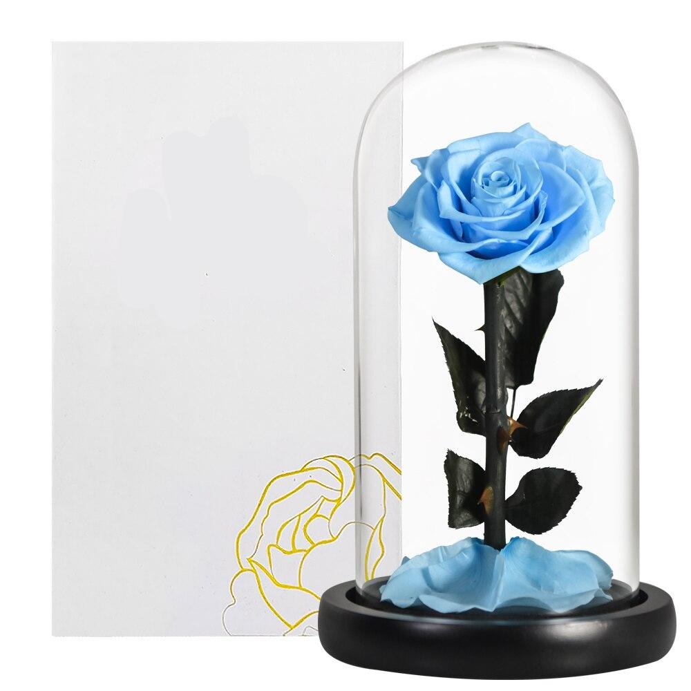 Red Eternal Roses with Light In Glass