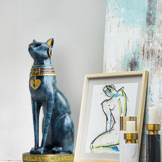 Egyptian Cat Shape Resin Statue