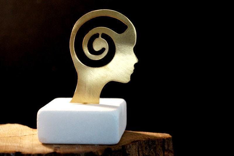 White Marble with Gold Bronze Detail