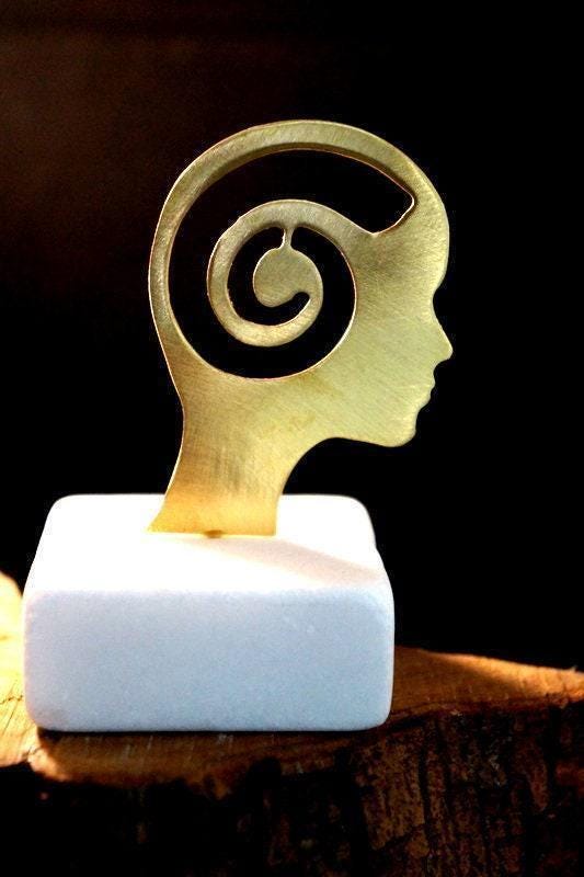 White Marble with Gold Bronze Detail