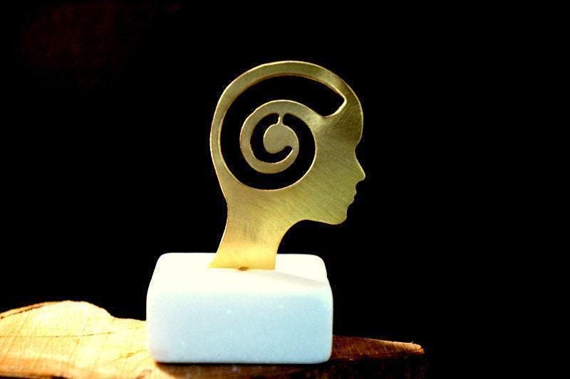 White Marble with Gold Bronze Detail