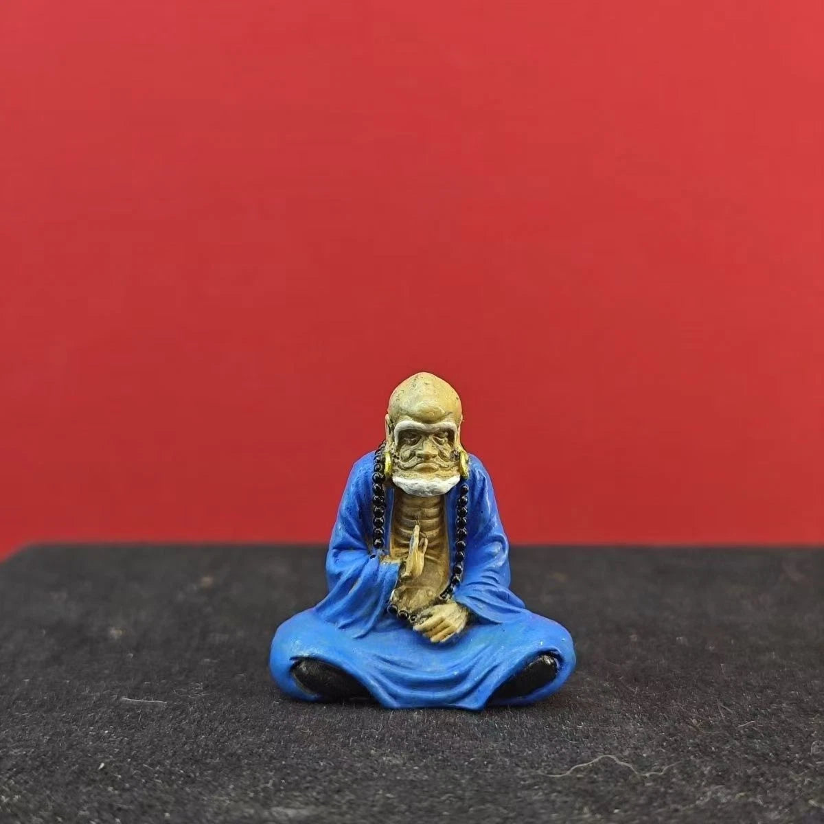 Mini Painted Bodhidharma Statue, Zen Monk Figurine for Meditation &amp; Home Decor