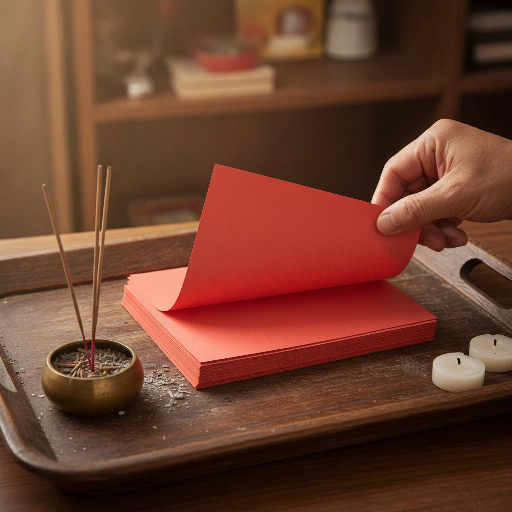 Taoist Supplies handgemachtes rotes Ritualpapier für Zeremonien, für den Gottesdienst