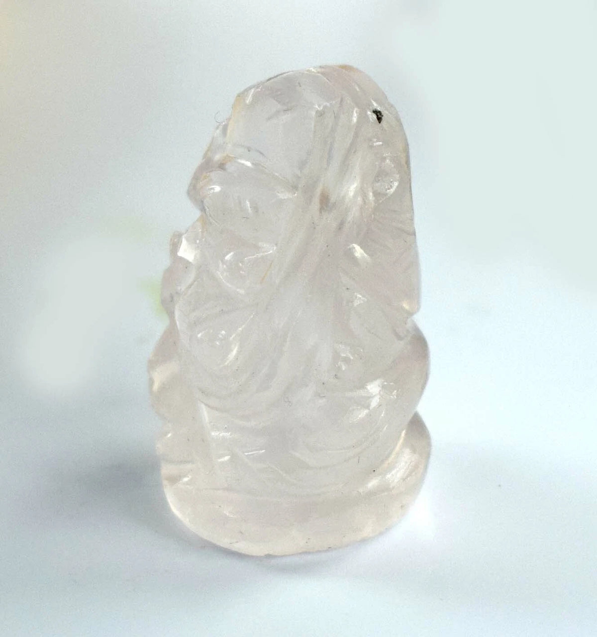 Natürliche 40 Ct Lord Ganesha Rosa Quarz Spirituelle Figur AD68