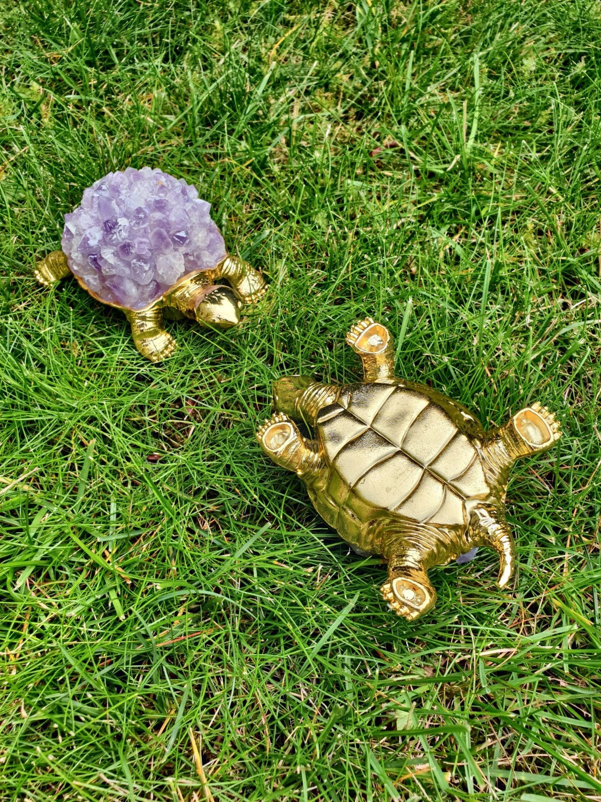 Amethyst Schildkröte – Spiritueller Schutz &amp; Heilstein Energie Figur Glück neu