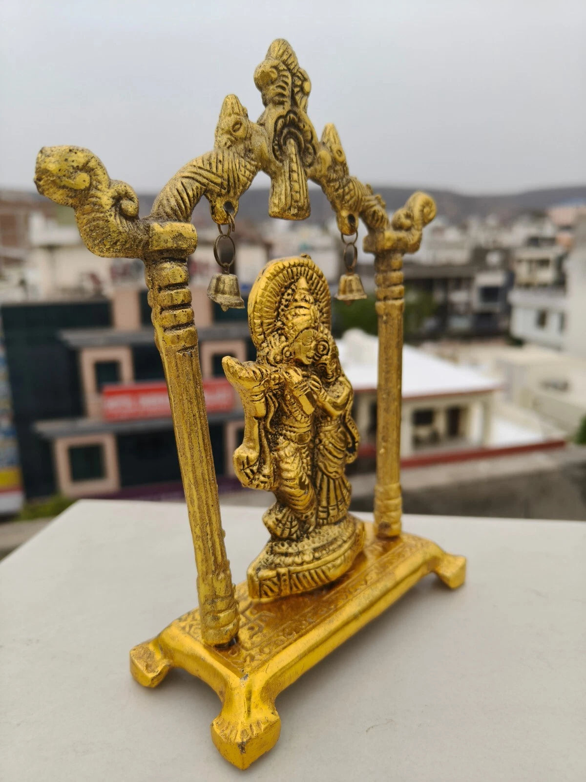 Lord Krishna Statue, Metal Radha Krishna Statue, Handmade Statue for Gift