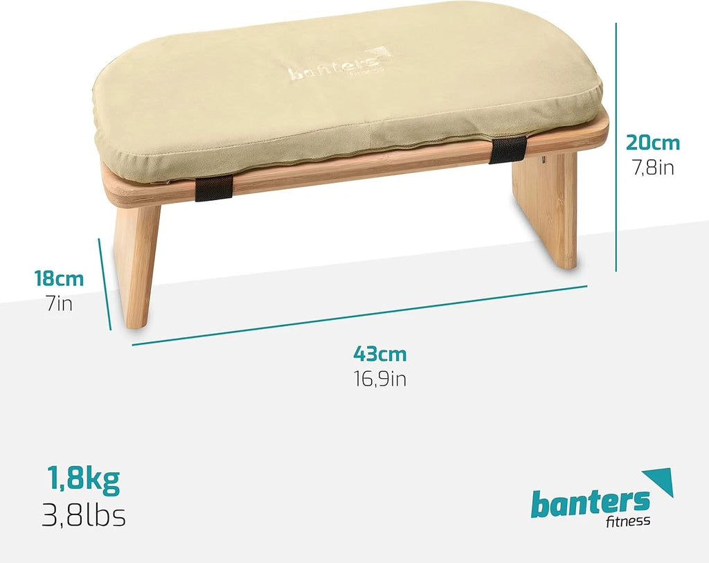 Banters Meditationsban<wbr/>k aus Bambus, klappbarer Meditationshoc<wbr/>ker mit Kissen